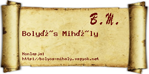Bolyós Mihály névjegykártya