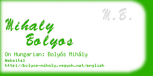 mihaly bolyos business card